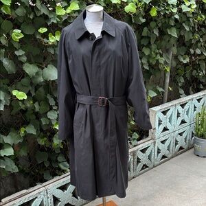 Ralph Lauren Chaps Men's Black Belted Trench Coat XL